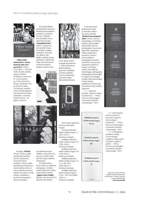 Šiaurietiški atsivėrimai : Pasvalio krašto istorijos ir kultūros žurnalas 2014, nr. 1 (36)