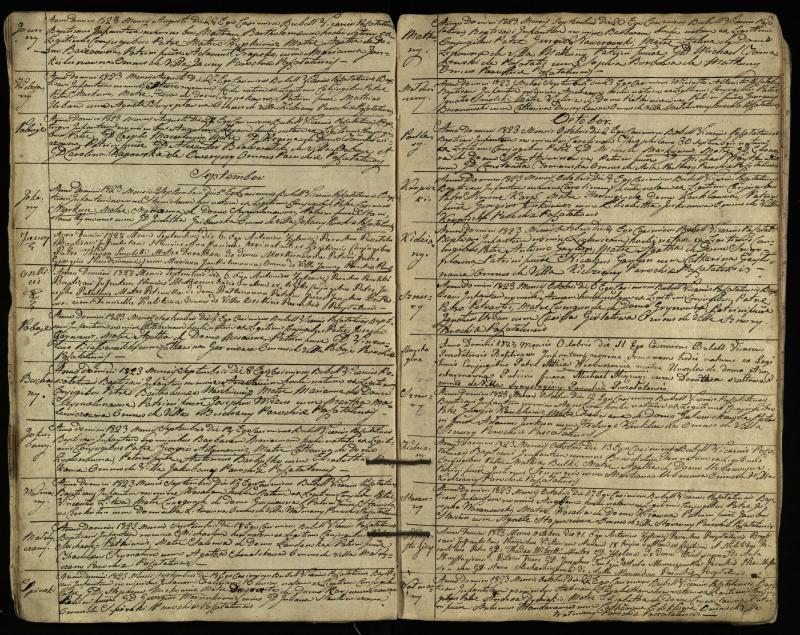 Pušaloto Romos katalikų parapijos bažnyčios 1822–1828 metų krikšto metrikų knyga