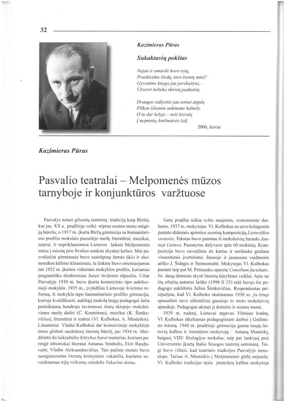 Šiaurietiški atsivėrimai : Pasvalio krašto istorijos ir kultūros žurnalas 2006, nr. 1 (20)