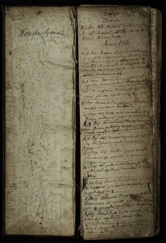 Vaškų (Konstantinavo) Romos katalikų parapijos bažnyčios 1763–1804 metų mirties metrikų knyga