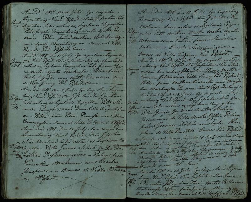 Pušaloto Romos katalikų parapijos bažnyčios 1814–1822 metų krikšto metrikų knyga
