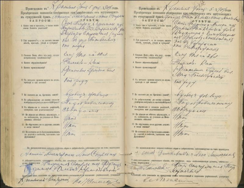 Krinčino Romos katalikų parapijos bažnyčios 1900–1911 metų priešjungtuvinės apklausos knyga