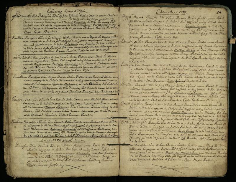 Vaškų (Konstantinavo) Romos katalikų parapijos bažnyčios 1766–1804 metų jungtuvių metrikų knyga