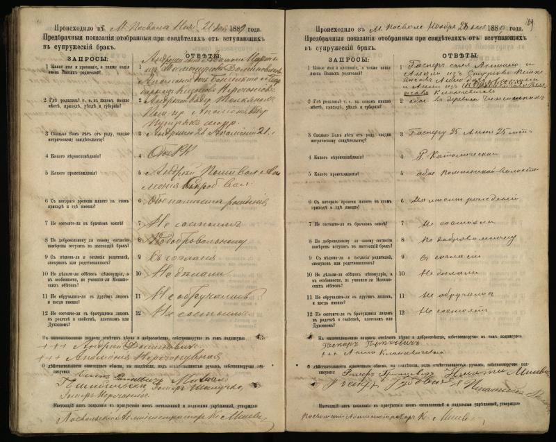 Pasvalio Romos katalikų parapijos bažnyčios 1885–1894 metų priešjungtuvinės apklausos knyga