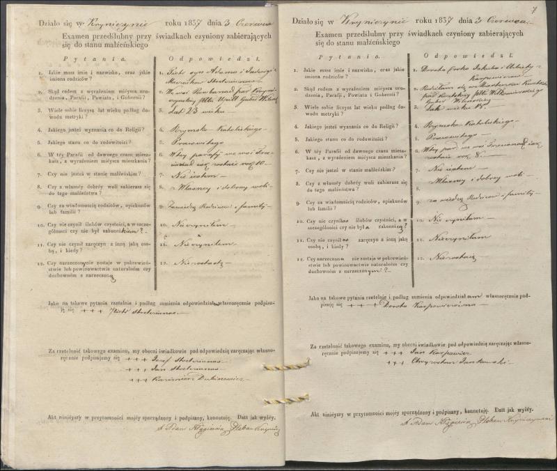 Krinčino Romos katalikų parapijos bažnyčios 1837–1839 metų priešjungtuvinės apklausos knyga