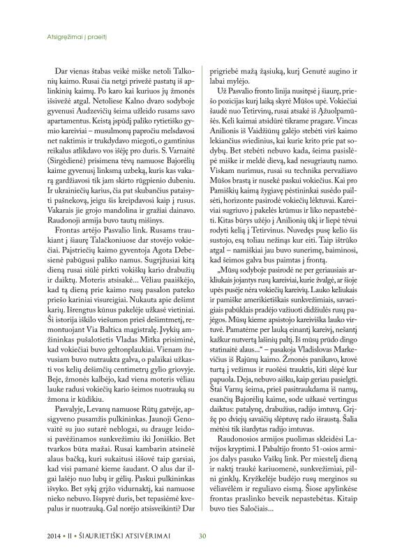 Šiaurietiški atsivėrimai : Pasvalio krašto istorijos ir kultūros žurnalas 2014, nr. 2 (37)