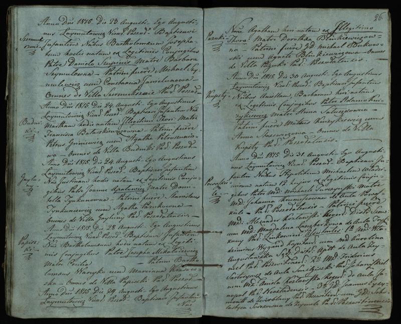 Pušaloto Romos katalikų parapijos bažnyčios 1814–1822 metų krikšto metrikų knyga