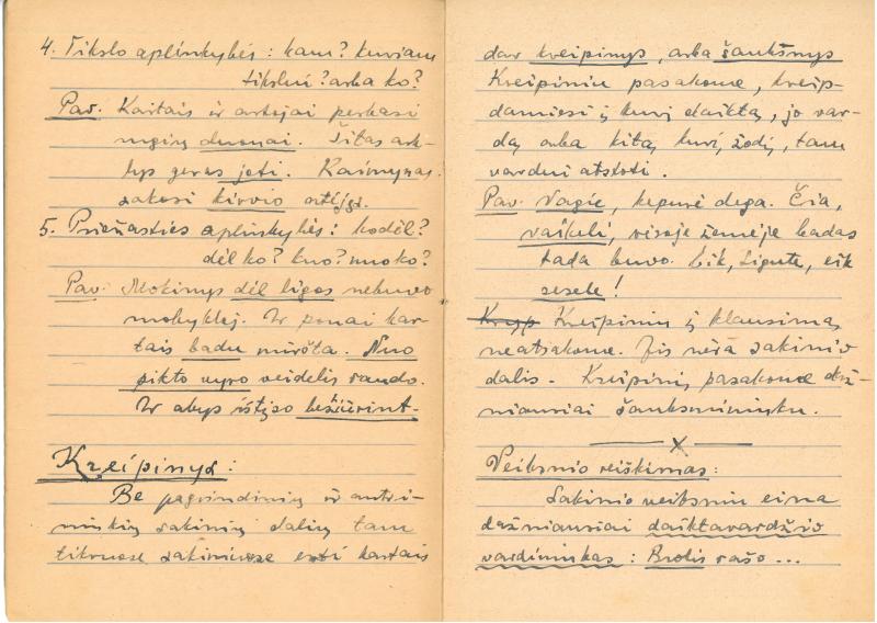 Rašytojo, savaitraščio „Tėviškės Žiburiai“ redaktoriaus Česlovo Senkevičiaus konspektai „Lietuvių kalbos sintaksė“