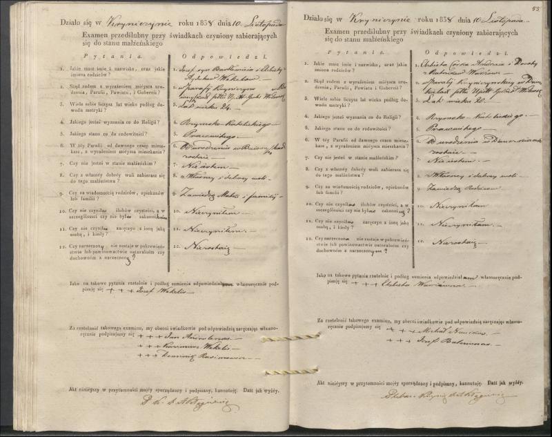 Krinčino Romos katalikų parapijos bažnyčios 1837–1839 metų priešjungtuvinės apklausos knyga