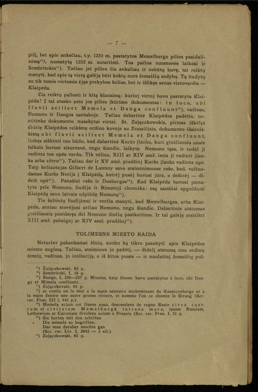 Klaipėdos miesto istorijos bruožai: (1252–1466) / Paulius Šležas. – [Kaunas]: [s.n.], 1933. – 15 p.