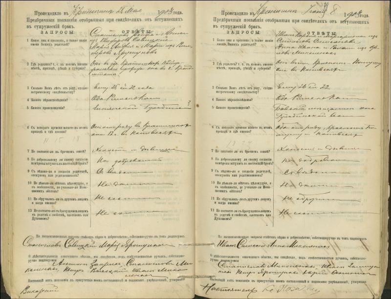 Krinčino Romos katalikų parapijos bažnyčios 1900–1911 metų priešjungtuvinės apklausos knyga