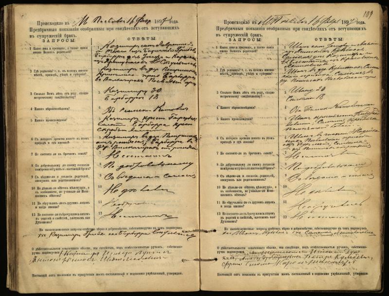 Pasvalio Romos katalikų parapijos bažnyčios 1894–1903 metų priešjungtuvinės apklausos knyga