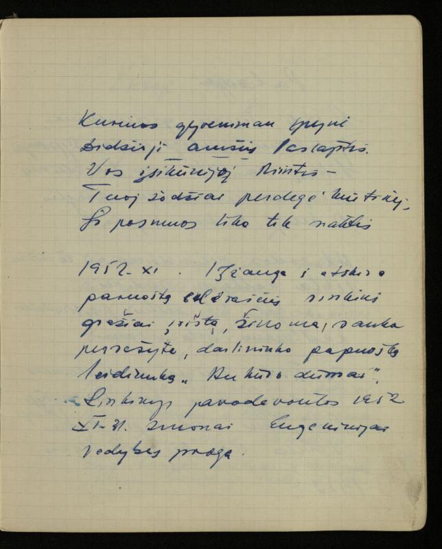 Žurnalisto, literato, vertėjo Kazimiero Pūro kūrybos V sąsiuvinis. Eilėraščiai, 1951–1952 m.