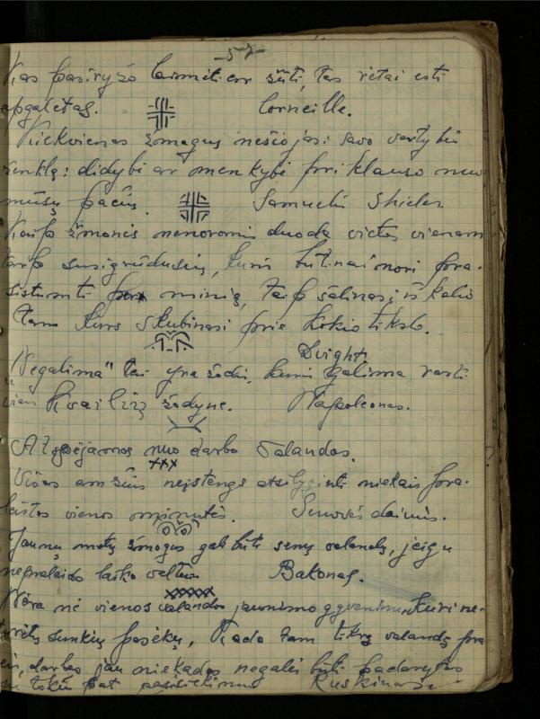 Žurnalisto, literato, vertėjo Kazimiero Pūro sąsiuvinis „Perskaitytų knygų ištraukos, mintys ir mano paties kūryba“