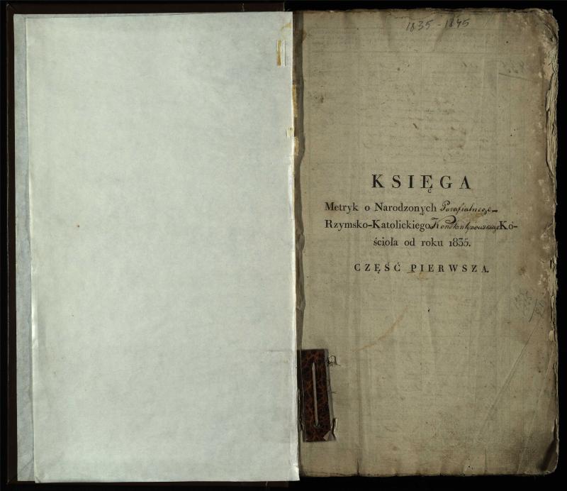 Vaškų (Konstantinavo) Romos katalikų parapijos bažnyčios 1835–1845 metų krikšto metrikų knyga