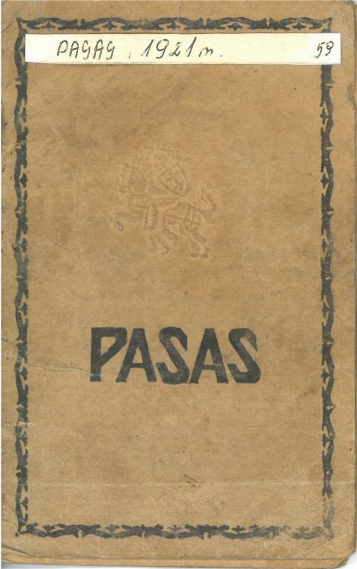 Pasvalio apskr. Vaškų vlsč. Vainikonių k. [dabar – Vainekoniai] gyventojo Kazio Morkevičiaus pasas, išduotas 1921 m. rugsėjo 26 d. Paso Nr. 527383.