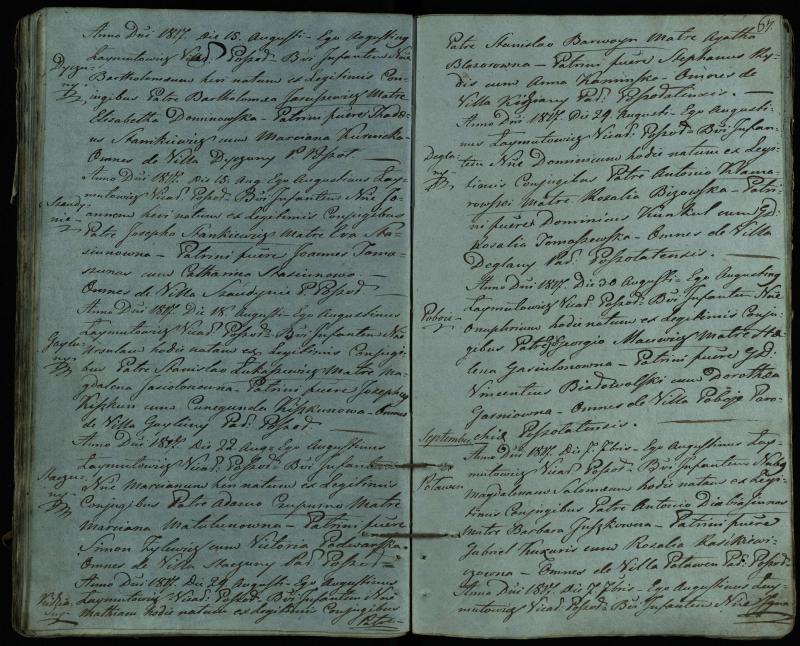 Pušaloto Romos katalikų parapijos bažnyčios 1814–1822 metų krikšto metrikų knyga