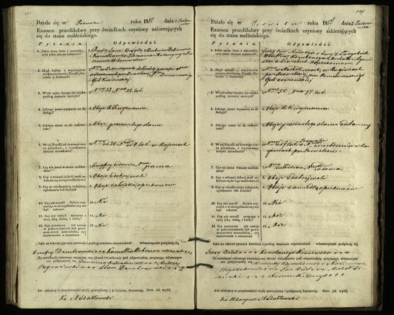 Pasvalio Romos katalikų parapijos bažnyčios 1849–1859 metų priešjungtuvinės apklausos knyga