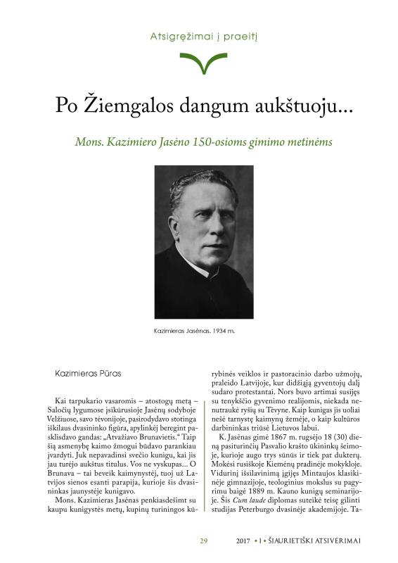 Šiaurietiški atsivėrimai : Pasvalio krašto istorijos ir kultūros žurnalas 2017, nr. 1 (42)