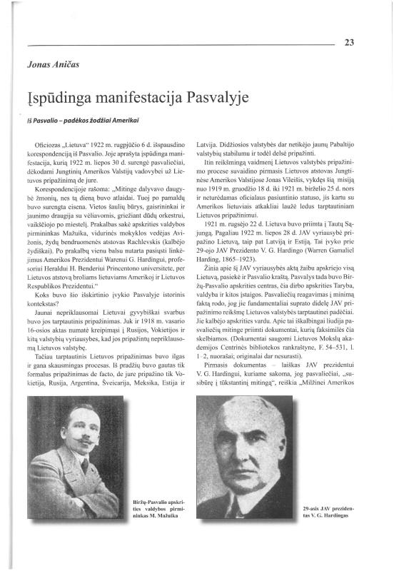 Šiaurietiški atsivėrimai : Pasvalio krašto istorijos ir kultūros žurnalas 2006, nr. 1 (20)