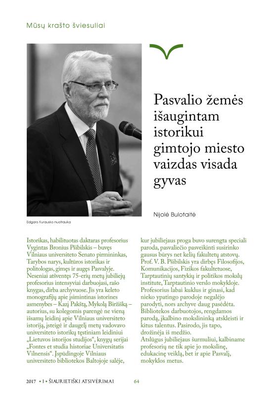 Šiaurietiški atsivėrimai : Pasvalio krašto istorijos ir kultūros žurnalas 2017, nr. 1 (42)