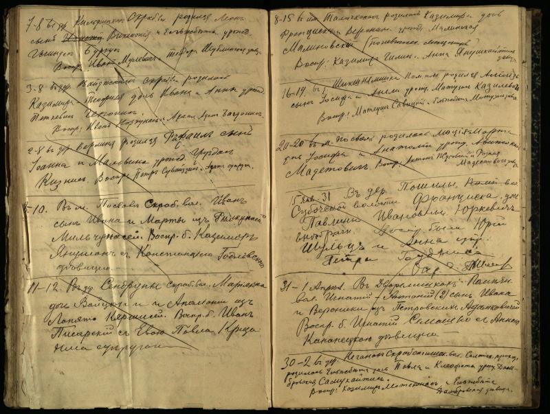 Pasvalio Romos katalikų parapijos bažnyčios 1909–1918 metų krikšto metrikų juodraštis