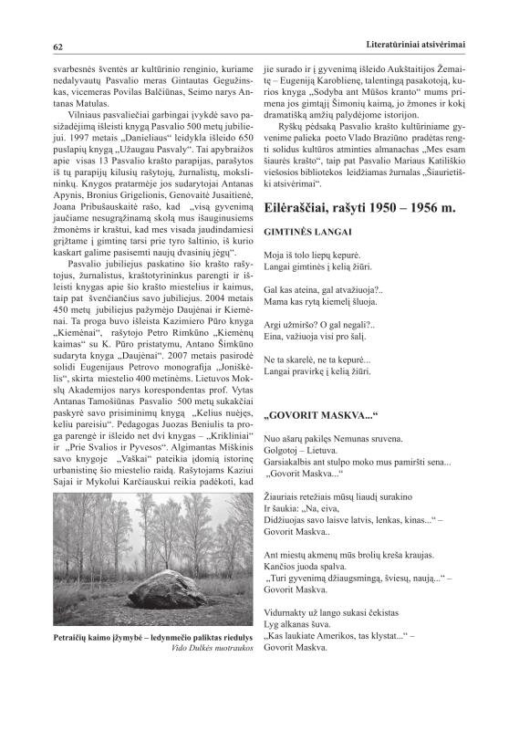 Šiaurietiški atsivėrimai : Pasvalio krašto istorijos ir kultūros žurnalas 2011, nr. 1 (30)
