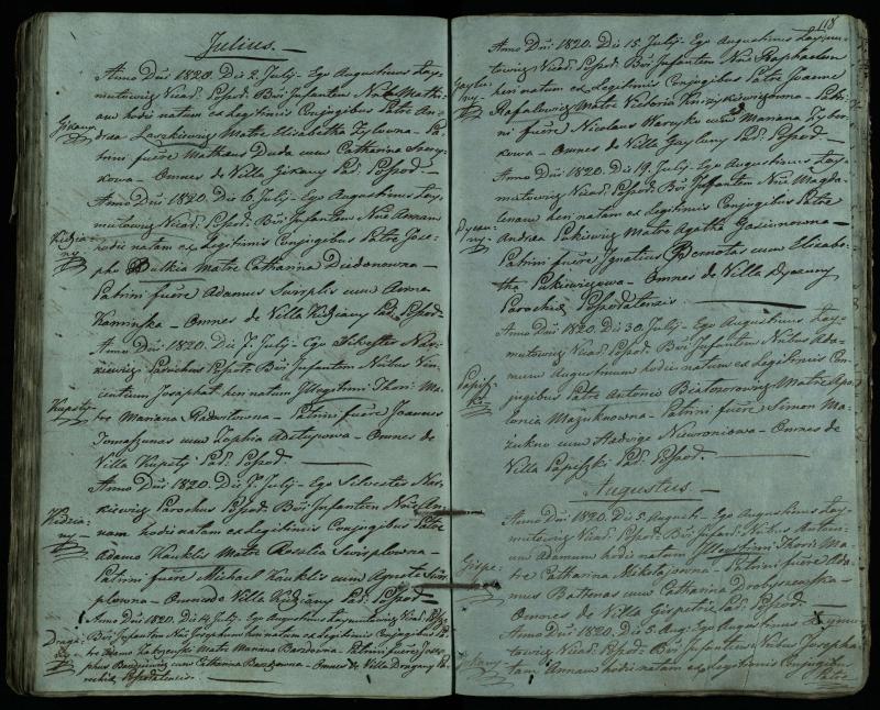 Pušaloto Romos katalikų parapijos bažnyčios 1814–1822 metų krikšto metrikų knyga
