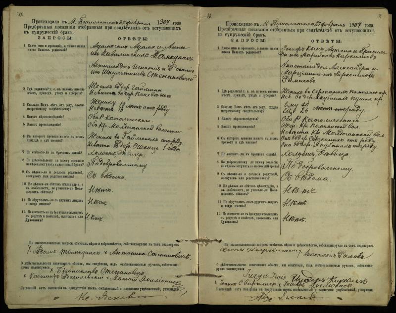 Pušaloto Romos katalikų parapijos bažnyčios 1904–1917 metų priešjungtuvinės apklausos knyga