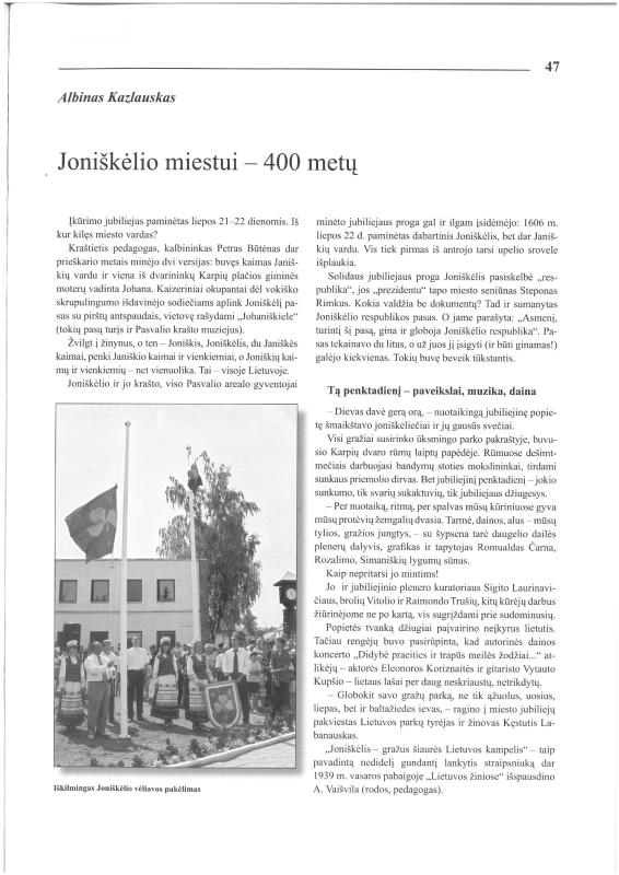 Šiaurietiški atsivėrimai : Pasvalio krašto istorijos ir kultūros žurnalas 2006, nr. 2 (21)