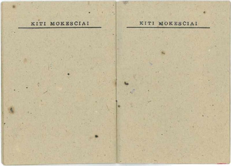 Lietuvių tremtinių bendruomenės mokesčių knygelė, išduota Česlovui Senkevičiui. 1948–1950 m.