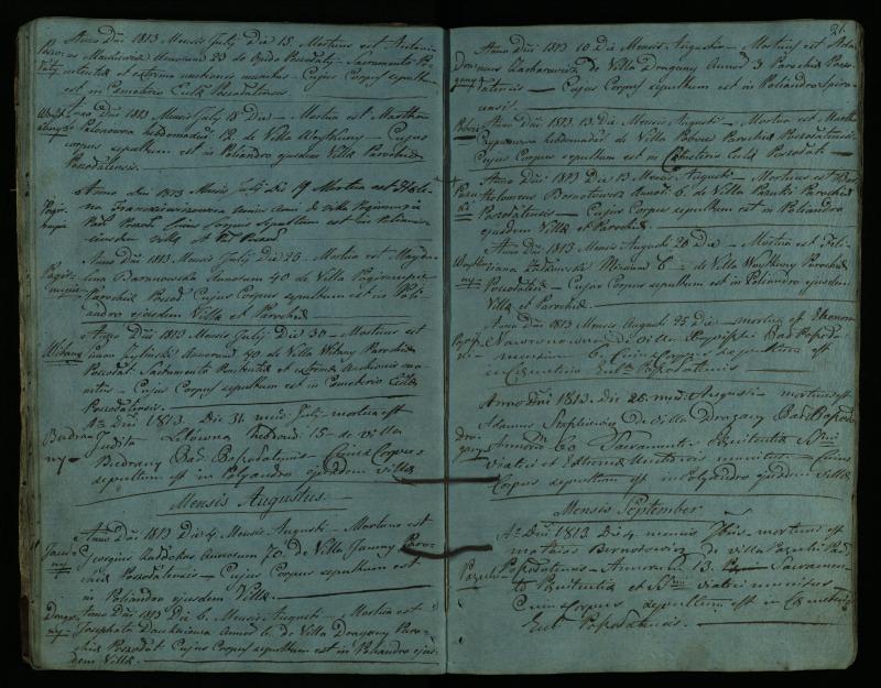 Pušaloto Romos katalikų parapijos bažnyčios 1810–1827 metų mirties metrikų knyga