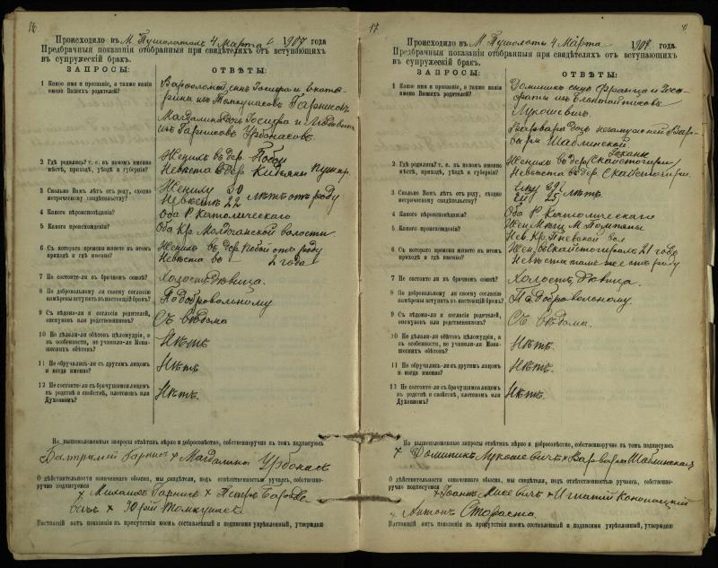 Pušaloto Romos katalikų parapijos bažnyčios 1904–1917 metų priešjungtuvinės apklausos knyga