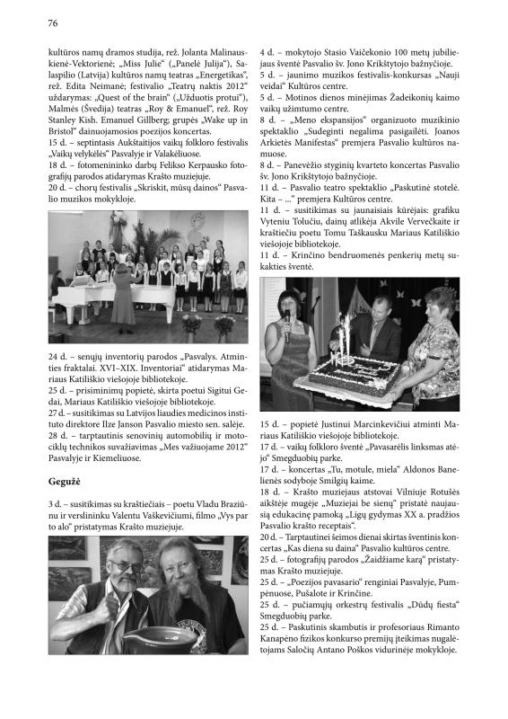 Šiaurietiški atsivėrimai : Pasvalio krašto istorijos ir kultūros žurnalas 2012, nr. 2 (33)