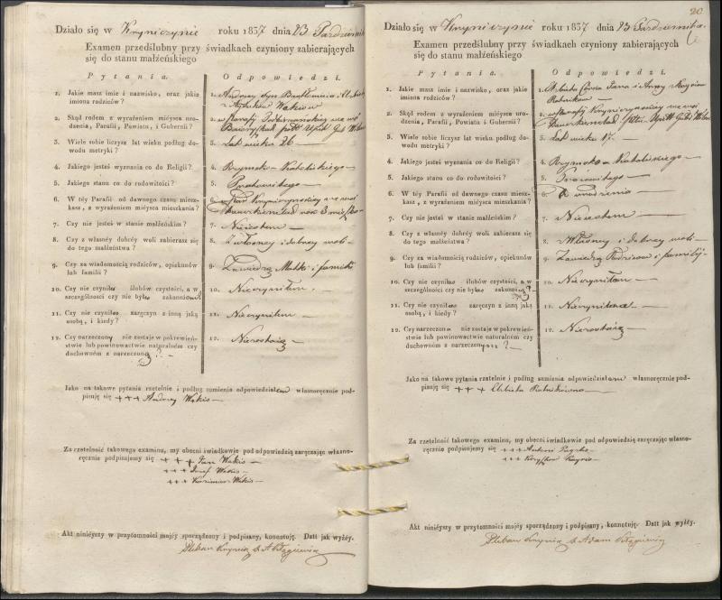 Krinčino Romos katalikų parapijos bažnyčios 1837–1839 metų priešjungtuvinės apklausos knyga