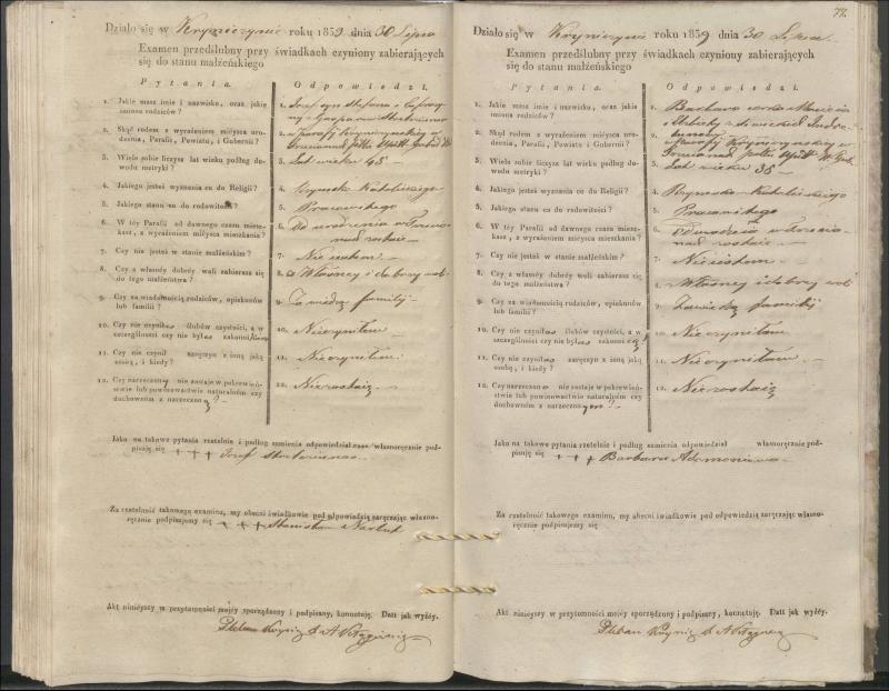 Krinčino Romos katalikų parapijos bažnyčios 1837–1839 metų priešjungtuvinės apklausos knyga