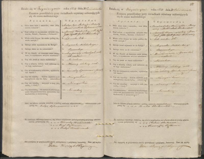 Krinčino Romos katalikų parapijos bažnyčios 1837–1839 metų priešjungtuvinės apklausos knyga