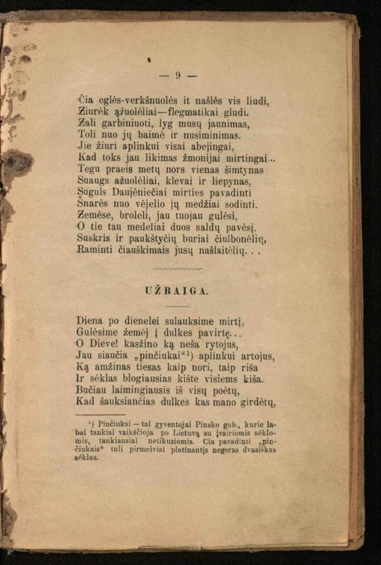 Daujėnai: eilės / A. Žalvarnio. – [S.l.]: [s.n.], 1910 (Kaunas: Saliamono Banaičio sp.). – 10 p.