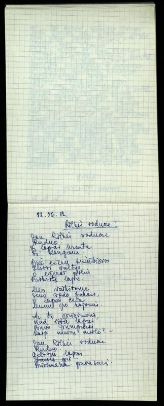 Poeto Jono Vytauto Nistelio eilėraščių sąsiuvinis