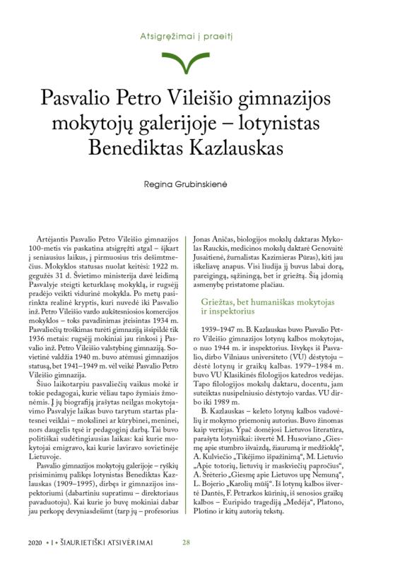Šiaurietiški atsivėrimai : Pasvalio krašto istorijos ir kultūros žurnalas 2020, nr. 1 (48)