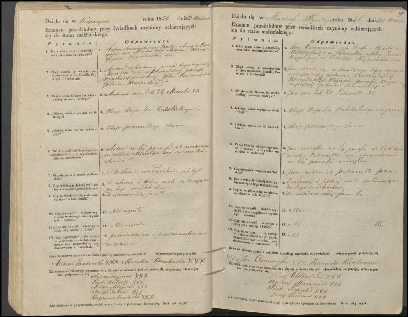 Krinčino Romos katalikų parapijos bažnyčios 1853–1862 metų priešjungtuvinės apklausos knyga
