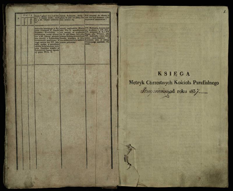 Pumpėnų Romos katalikų parapijos bažnyčios 1837–1848 metų krikšto metrikų knyga