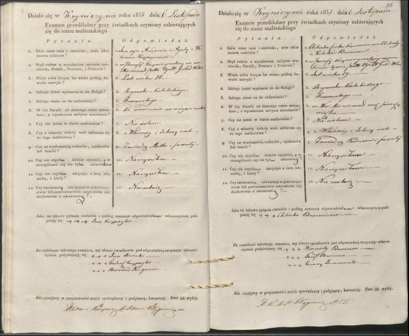 Krinčino Romos katalikų parapijos bažnyčios 1837–1839 metų priešjungtuvinės apklausos knyga