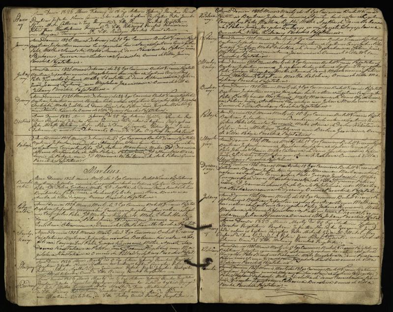 Pušaloto Romos katalikų parapijos bažnyčios 1822–1828 metų krikšto metrikų knyga