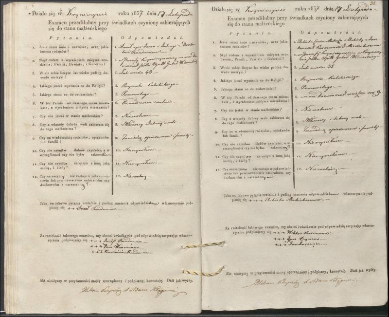 Krinčino Romos katalikų parapijos bažnyčios 1837–1839 metų priešjungtuvinės apklausos knyga