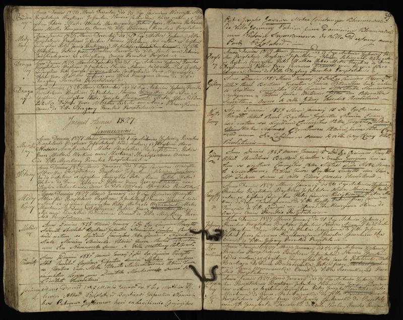 Pušaloto Romos katalikų parapijos bažnyčios 1822–1828 metų krikšto metrikų knyga