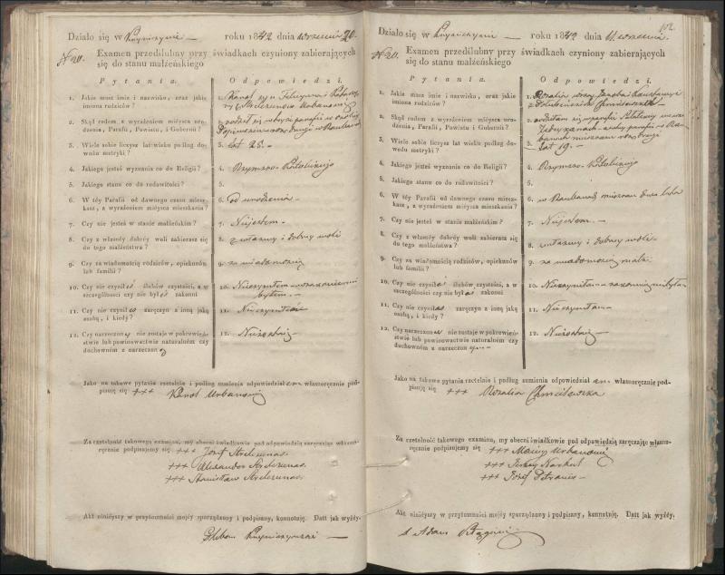 Krinčino Romos katalikų parapijos bažnyčios 1840–1844 metų priešjungtuvinės apklausos knyga