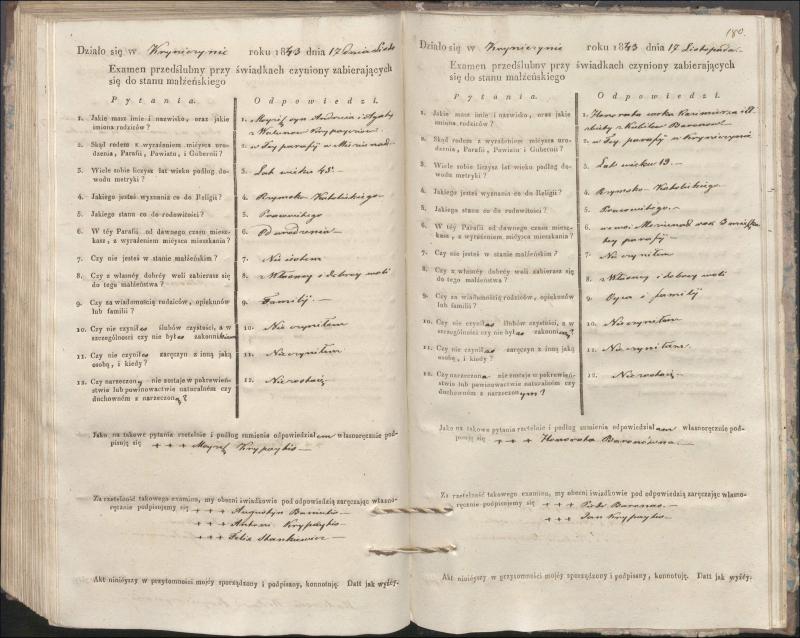 Krinčino Romos katalikų parapijos bažnyčios 1840–1844 metų priešjungtuvinės apklausos knyga
