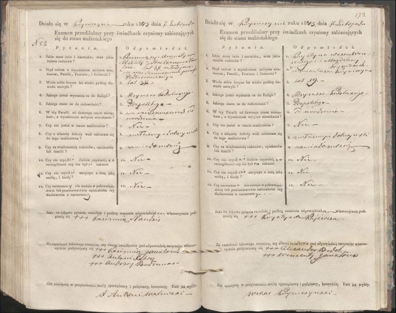Krinčino Romos katalikų parapijos bažnyčios 1840–1844 metų priešjungtuvinės apklausos knyga