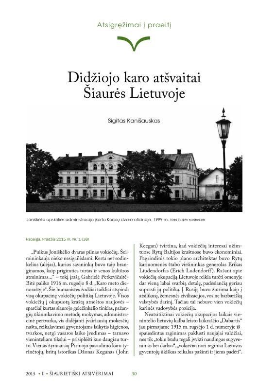 Šiaurietiški atsivėrimai : Pasvalio krašto istorijos ir kultūros žurnalas 2015, nr. 2 (39)